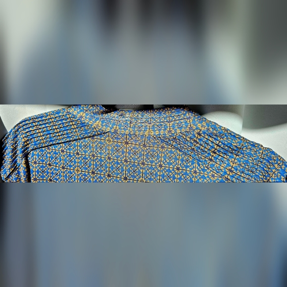 Tory Burch 100% Silk Dress w/Slip Sash Blue Size L - Picture 8 of 10